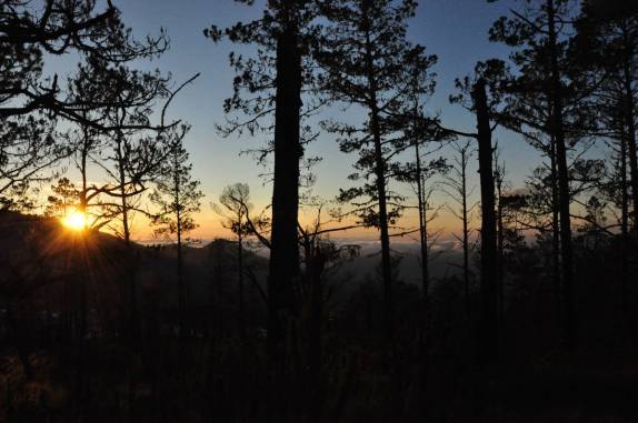 O dia nasce um pouco antes de chegarmos ao cume do Pico Duarte, na  República Dominicana